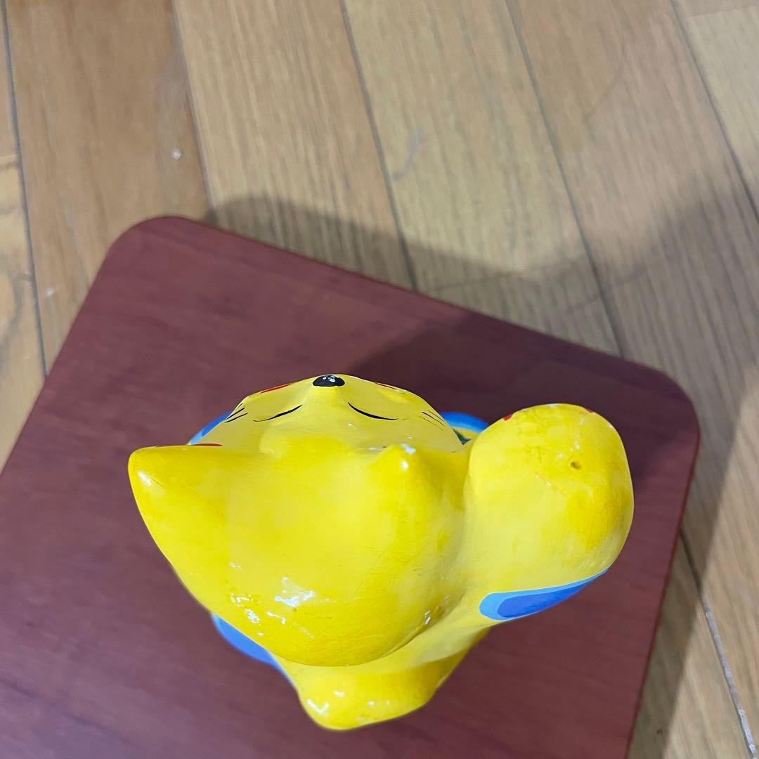 【希少品/サイン入り】工房輪葉葉 わはは 　招き猫 黄色 大