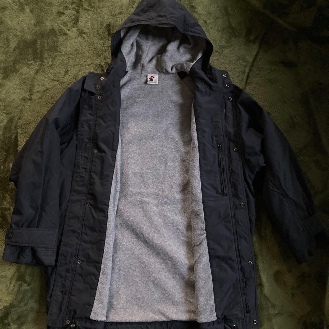 90s Nike 中綿ナイキ ジャケット 裏フリース ボア　ブラック