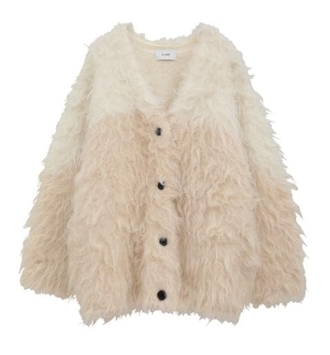 は*ん様 クラネCLANE BI COLOR SHAGGY KNIT CARDI