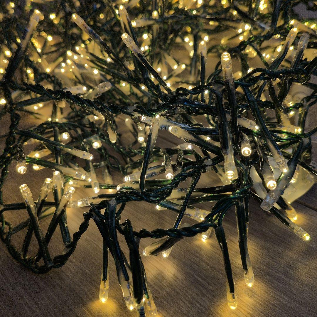 LEDクリスマスライト 暖色系 緑色ケーブル