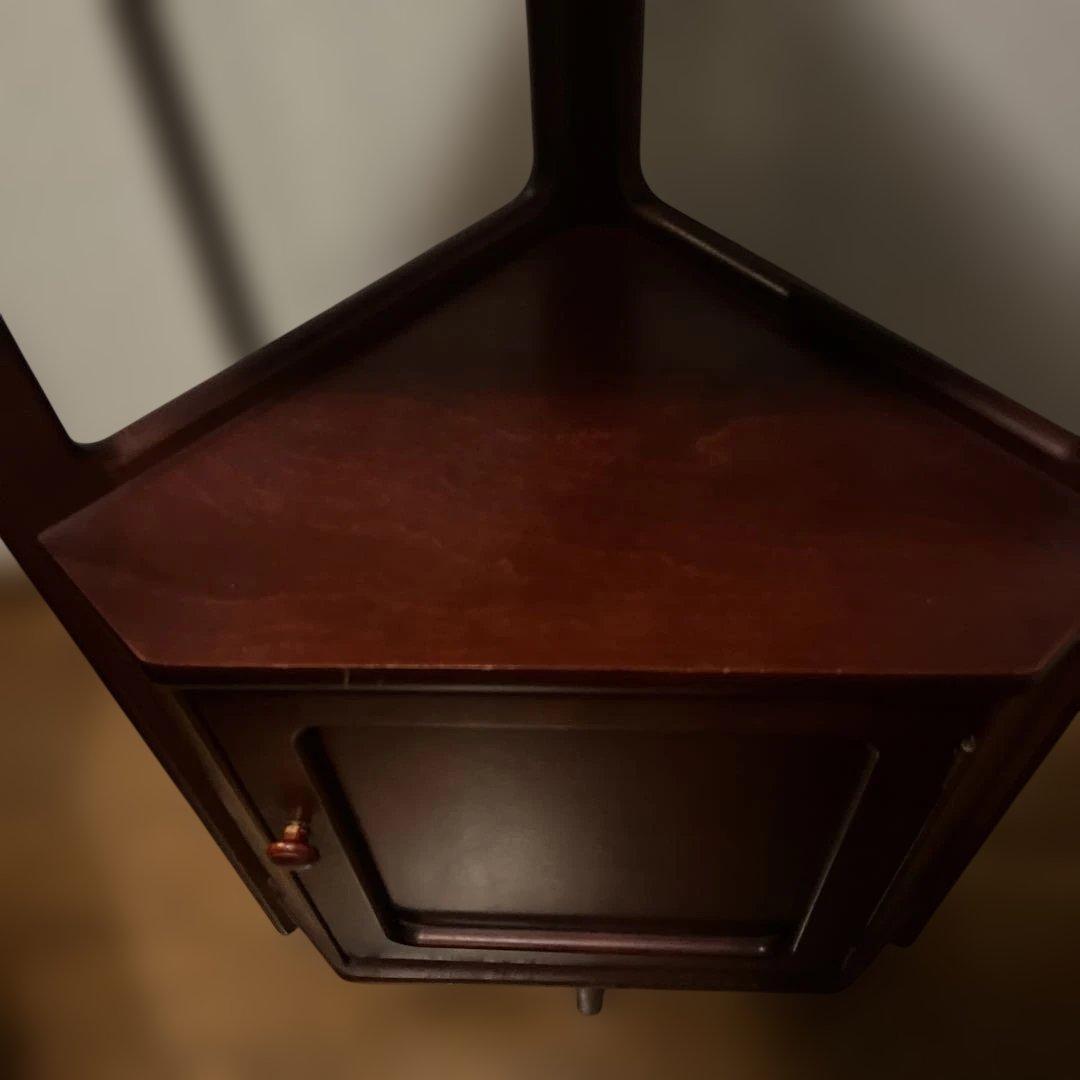 Karimoku　カリモク　電話台　木製　三角　コーナー　インテリア