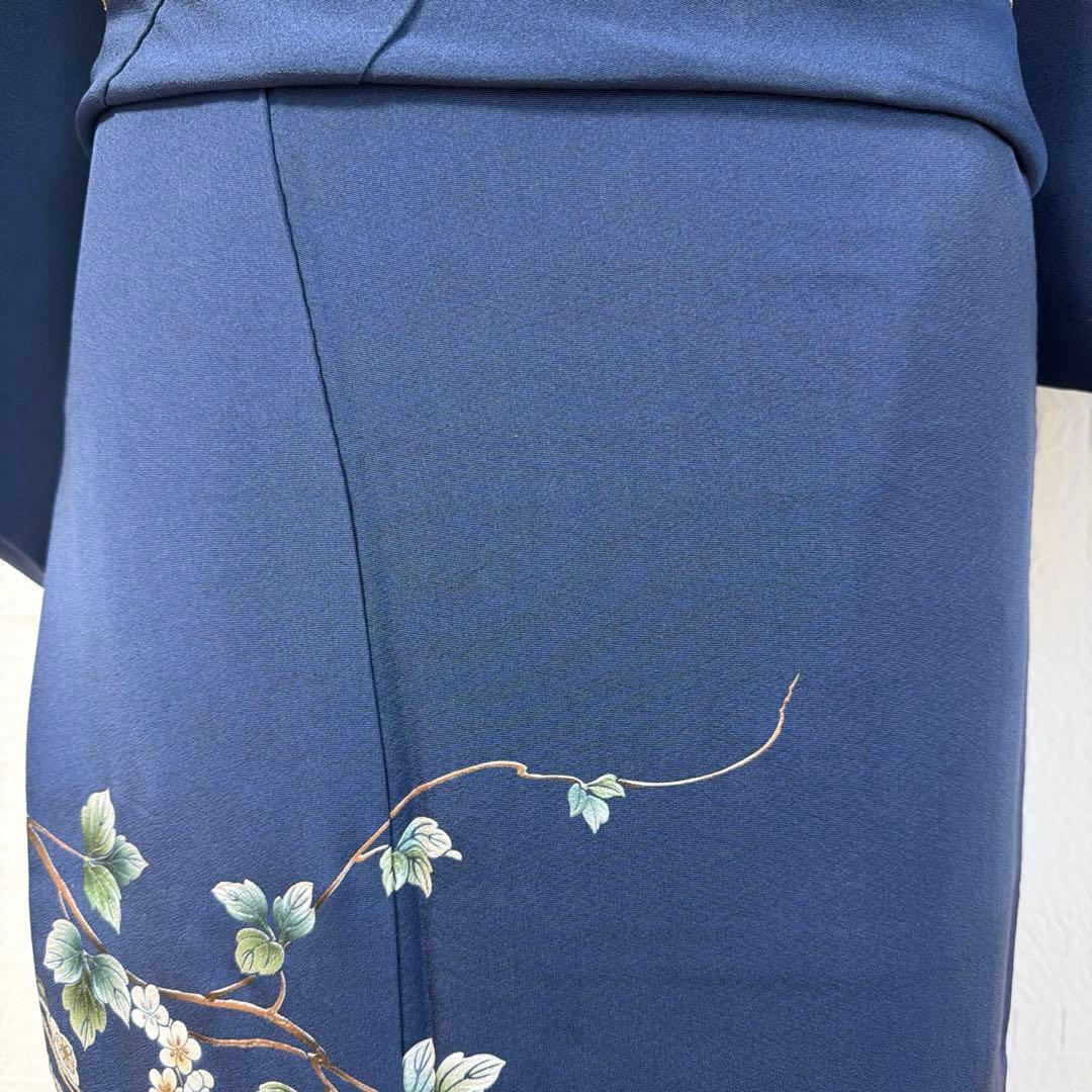 494 訪問着フルセット 正絹 紺 ネイビー 金銀彩 暈し染め フォーマル 上品