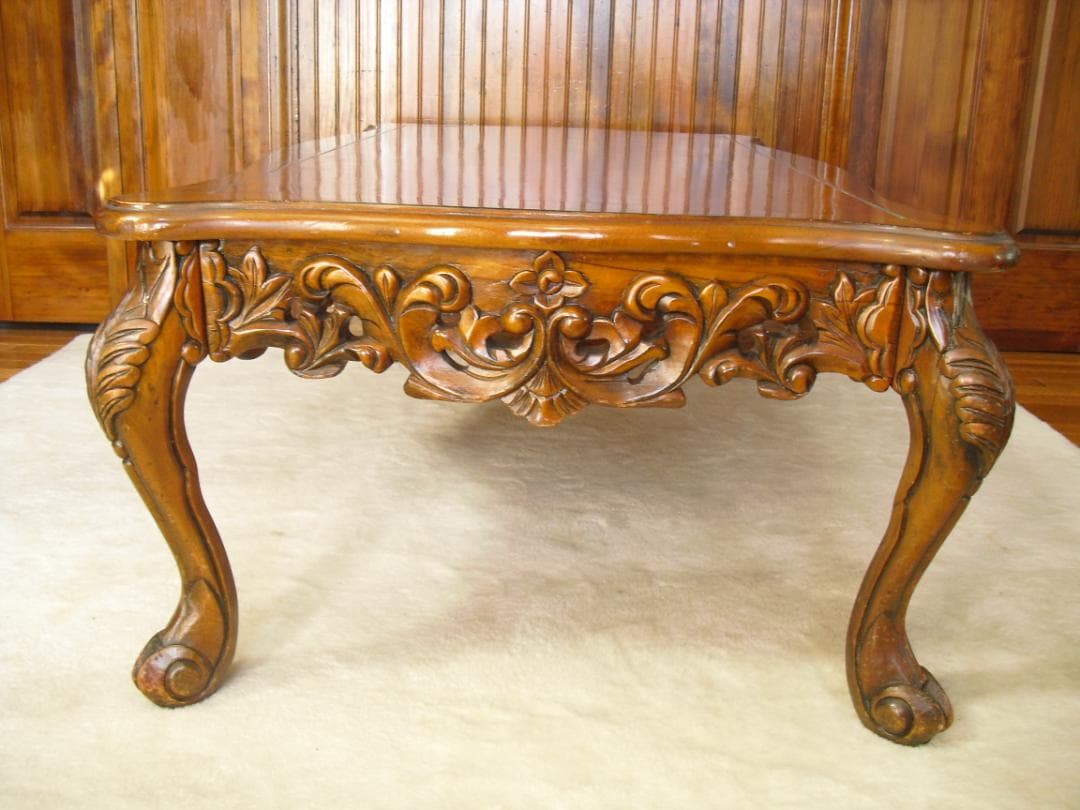 優雅でクラシカルな ロココ様式 センターテーブル☆猫脚 彫刻j W120×D79