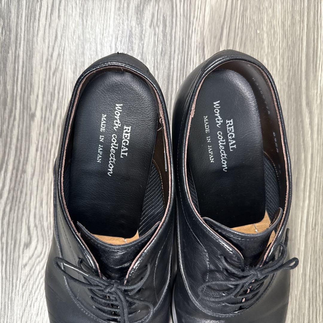 美品　リーガル　ビジネスシューズ　ストレートチップ　内羽　本革　レザー　黒　27