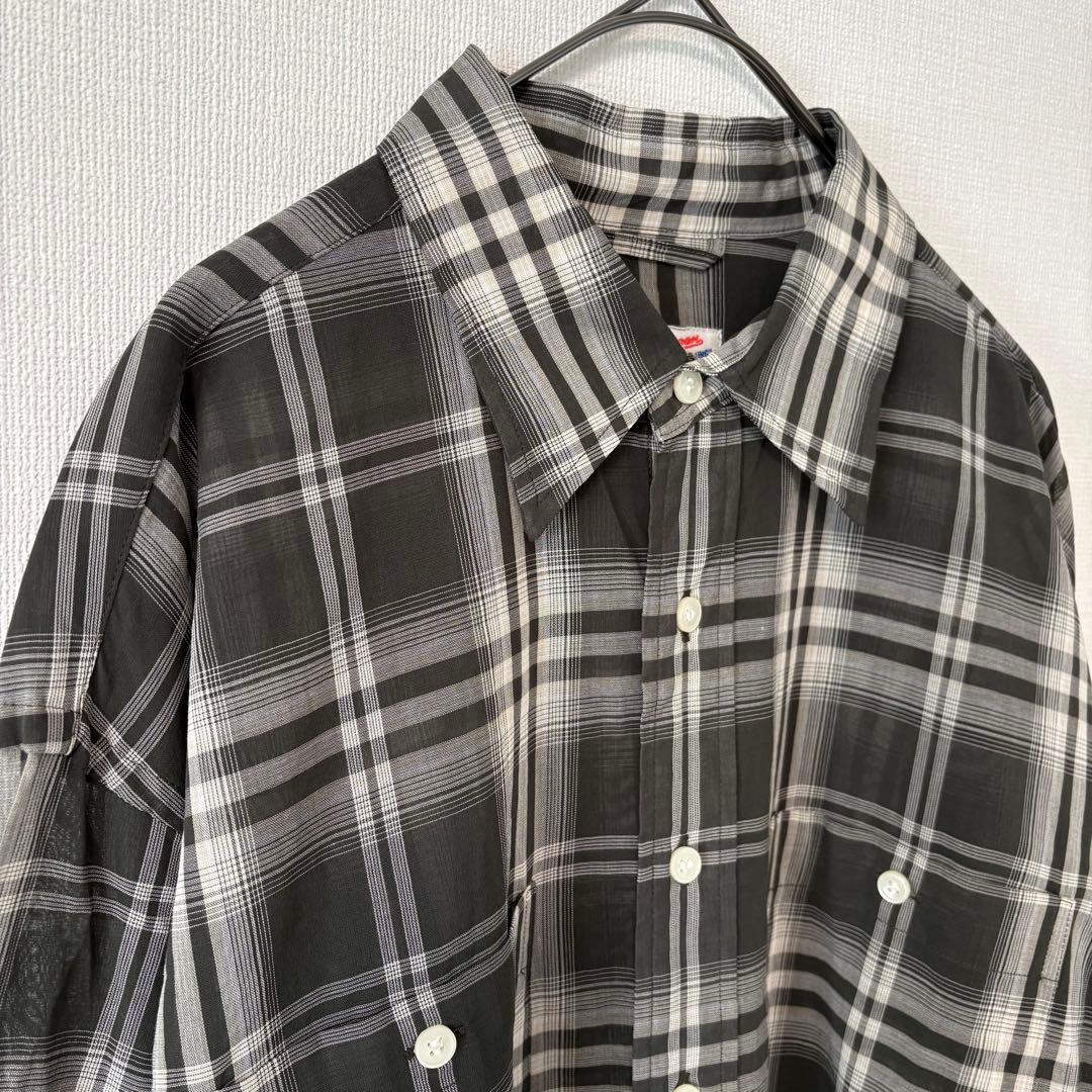 2025SS Spick & Span コットンボイルチェックシャツ 黒系