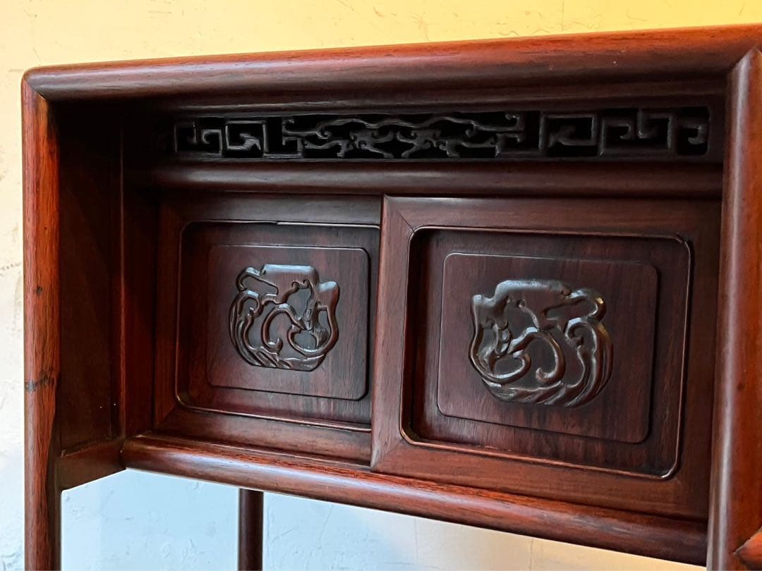 紫檀 違い棚 飾り棚 インテリア アンティーク 小ぶり