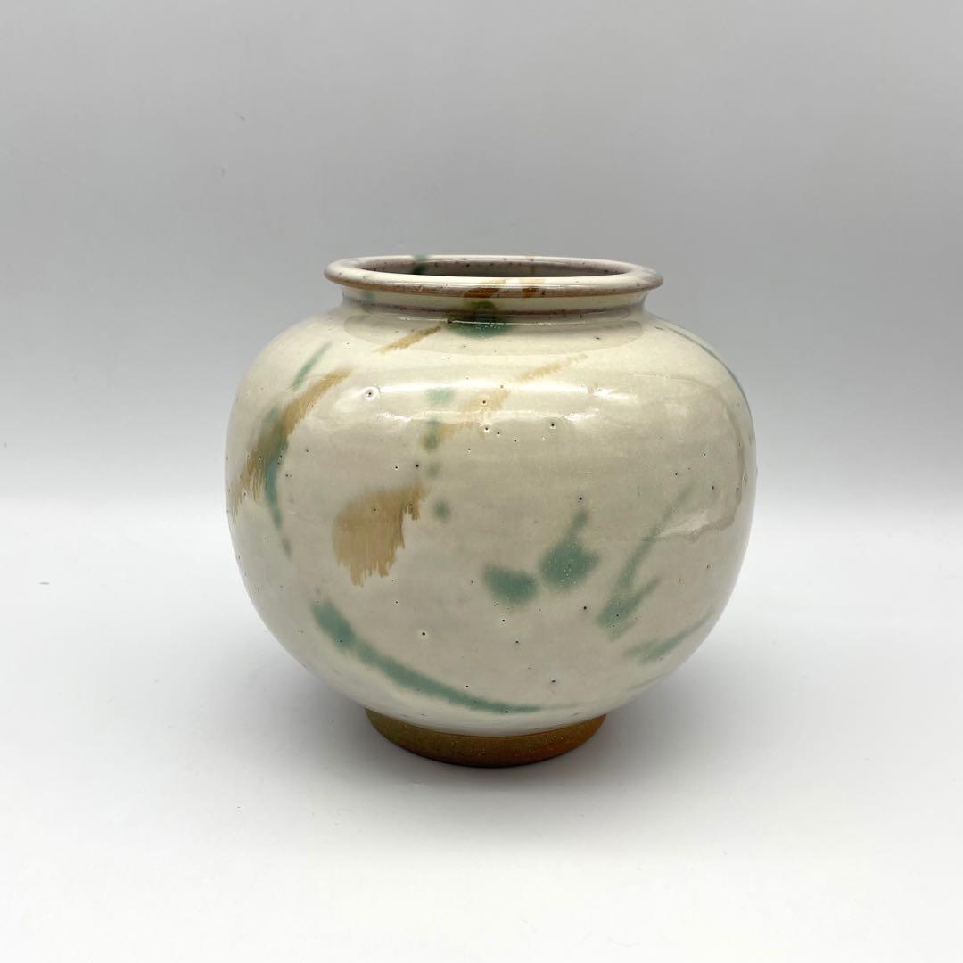 鳥取民藝　中井窯　中井焼　坂本実男　白打掛　花瓶　150