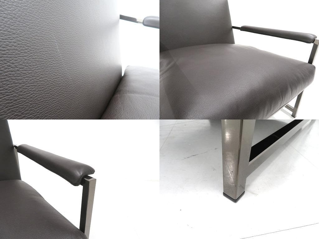 展示品　ミノッティ　総本革　レザー　ラウンジチェア　ソファ　モダン　高級