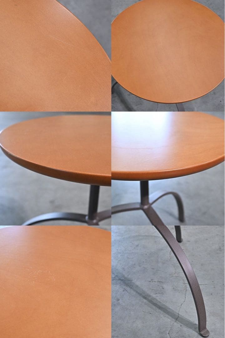 日本フクラ サイドテーブル カバザクラ無垢材 FUKLA バーチ アイアン