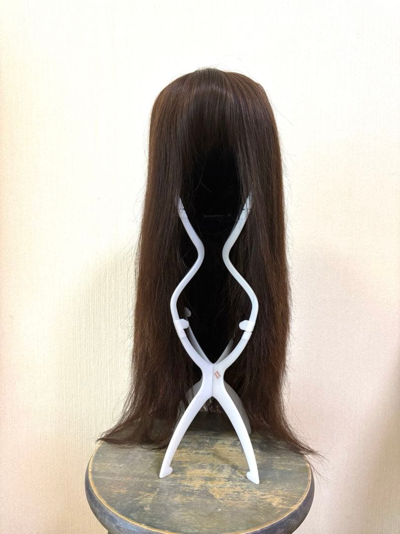 人毛100%フルウィッグ　リネアストリア チョコブラウン ストレートロング