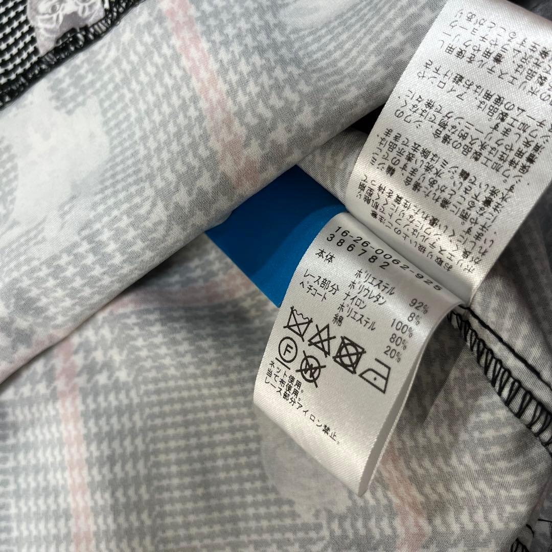 mmts　マミタス　しょこたん　グレンチェック　Aラインワンピース 総猫柄　F