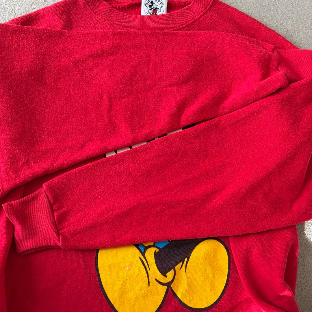 古着 90年代 ミッキーマウス おすわり　キャラクタースウェットトレーナー
