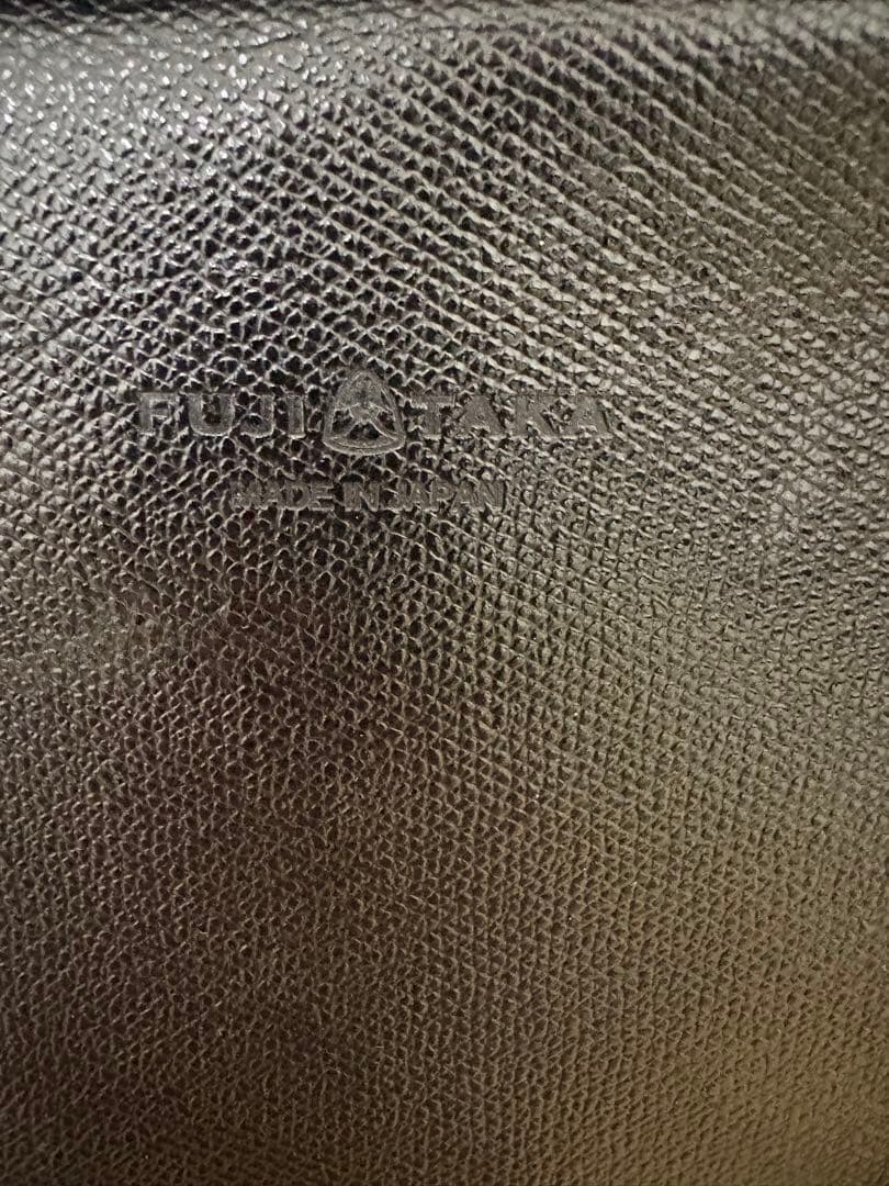 FUJITAKA ブラック レザービジネスバッグ 「やさいいため」