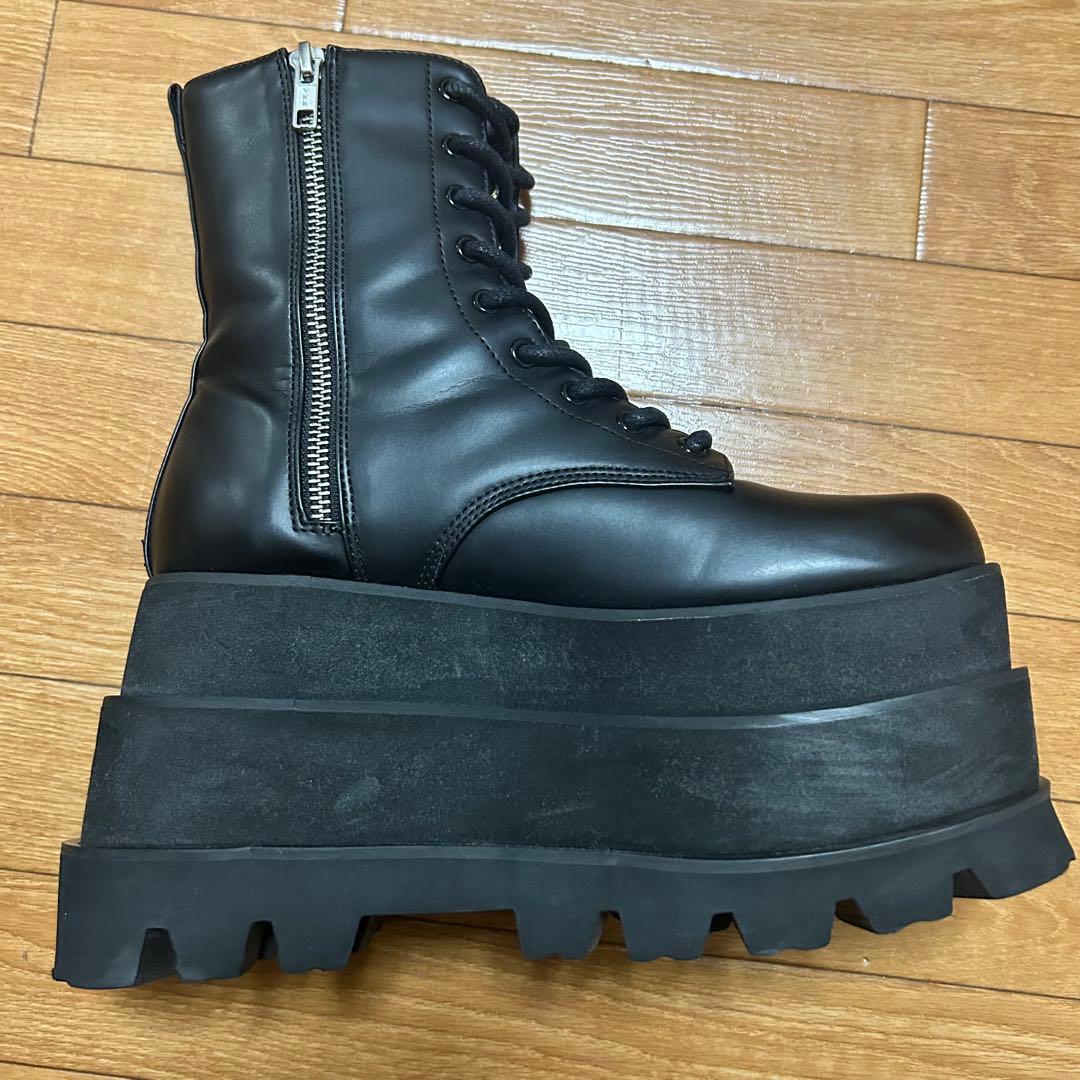 Darich トリプルソールエンジニアブーツ ヒール 厚底 ブーツ ブラック M