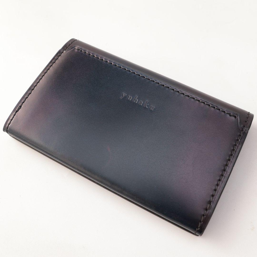 規格外品 ユハク yuhaku ネイビー 名刺入れ カードケース コードバン
