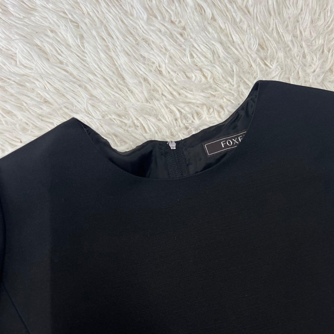 新品 フォクシー FOXY ワンピース レース 半袖 フォーマル ブラック