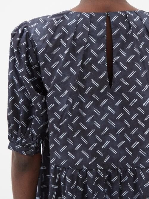 定価7万円 新品 MERLETTE マーレット ネイビー柄物ワンピース