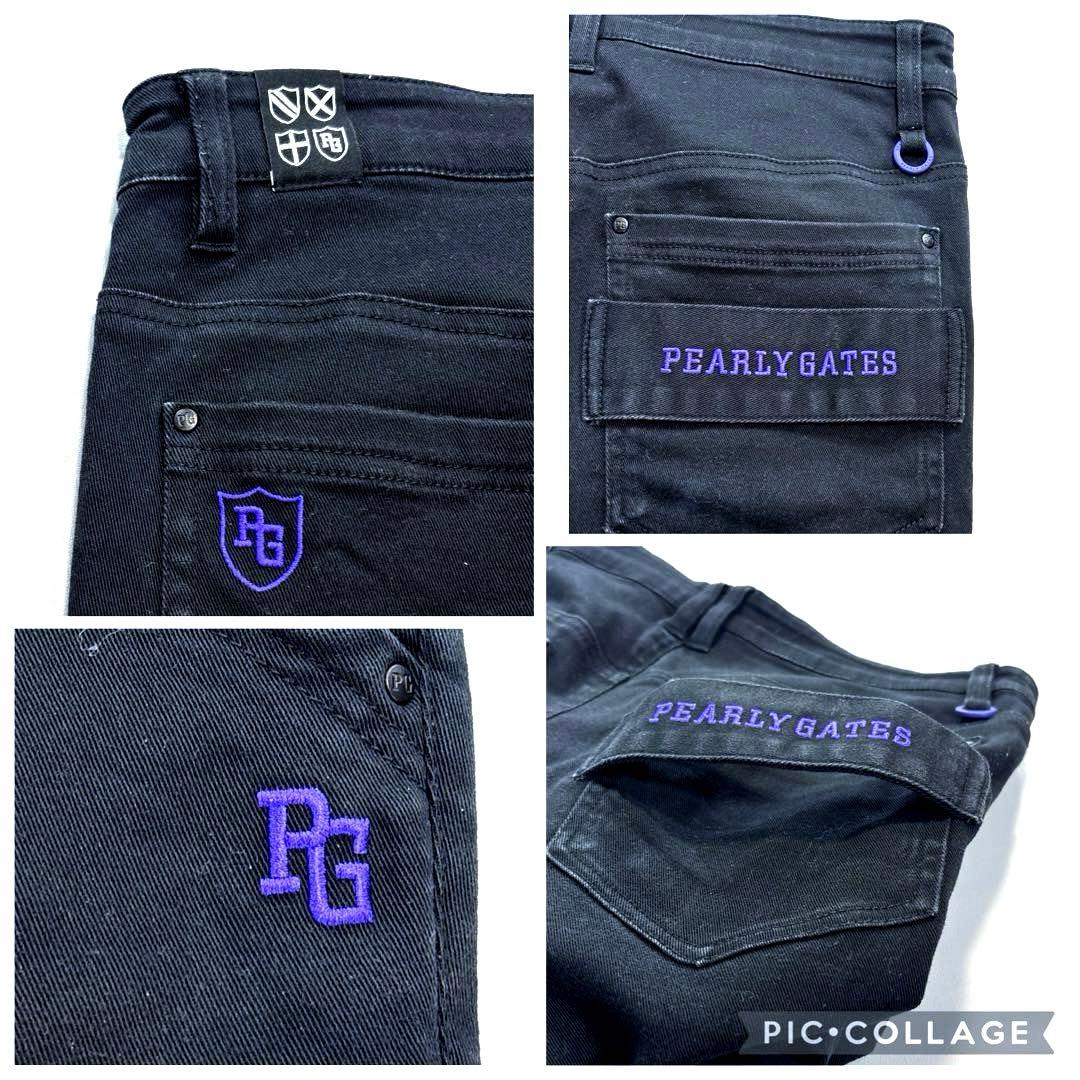 パーリーゲイツ　ロングパンツ　4/M ブラック　オールシーズン　バックロゴ