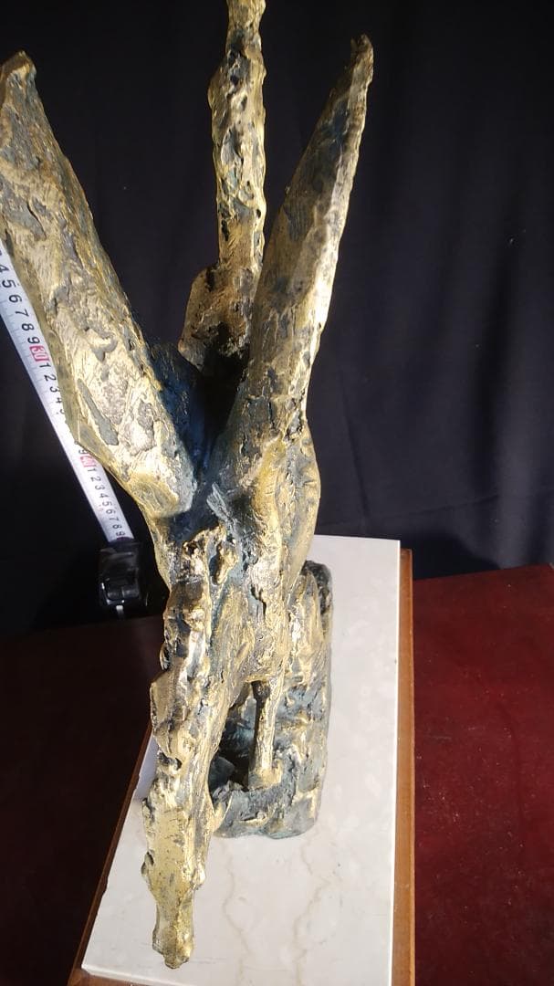 ブロンズ像 西望「春風」ペガサス天馬 高3４c重６kg/彫刻銅像/干支/縁起物