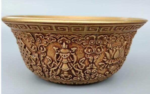 宝縁斎古玩店骨董古玩収蔵擬古黄銅純銅暗八仙器小碗老品老品