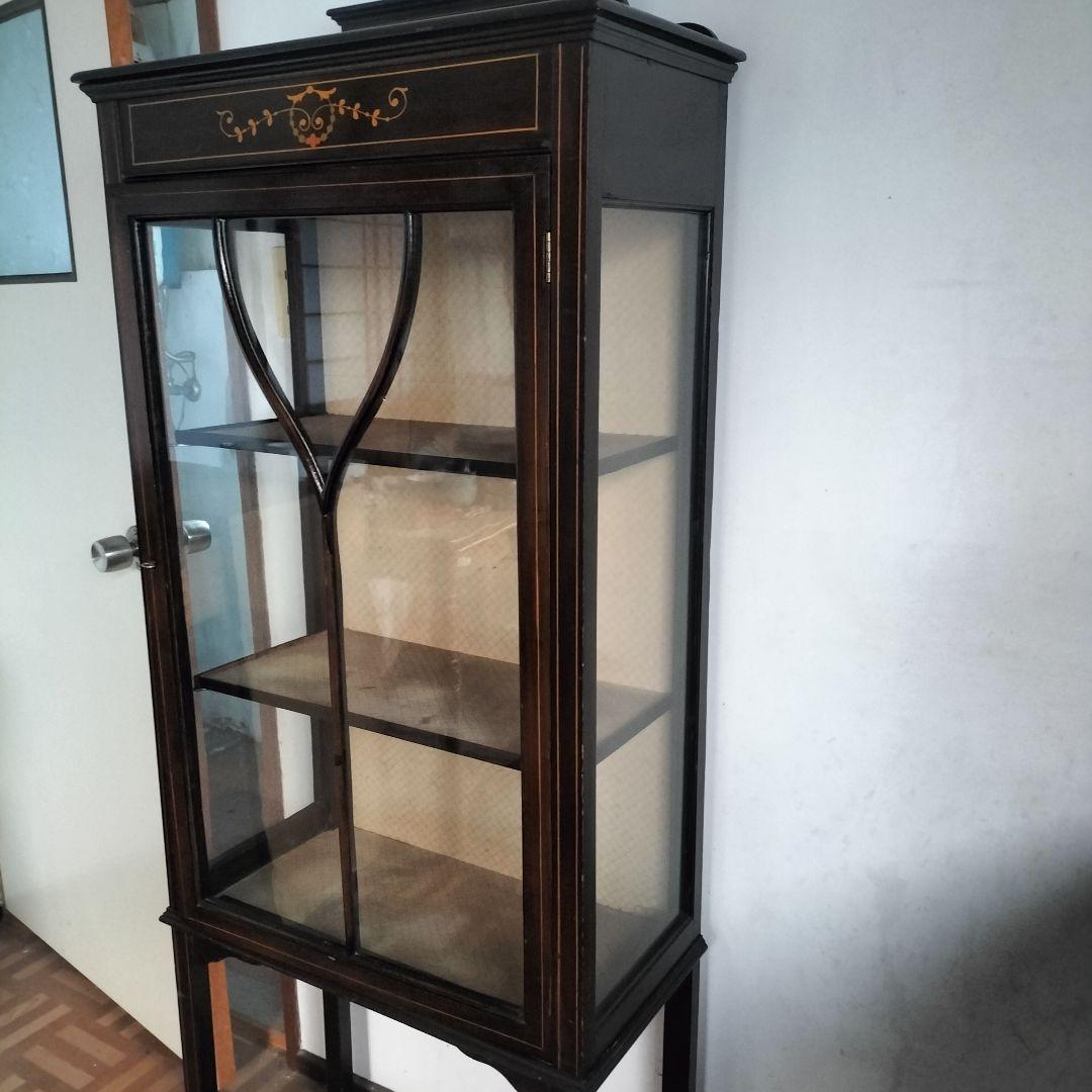 1/11 ガラス　キャビネット　アンティーク　京都 棚　ヴィンテージ　チェスト