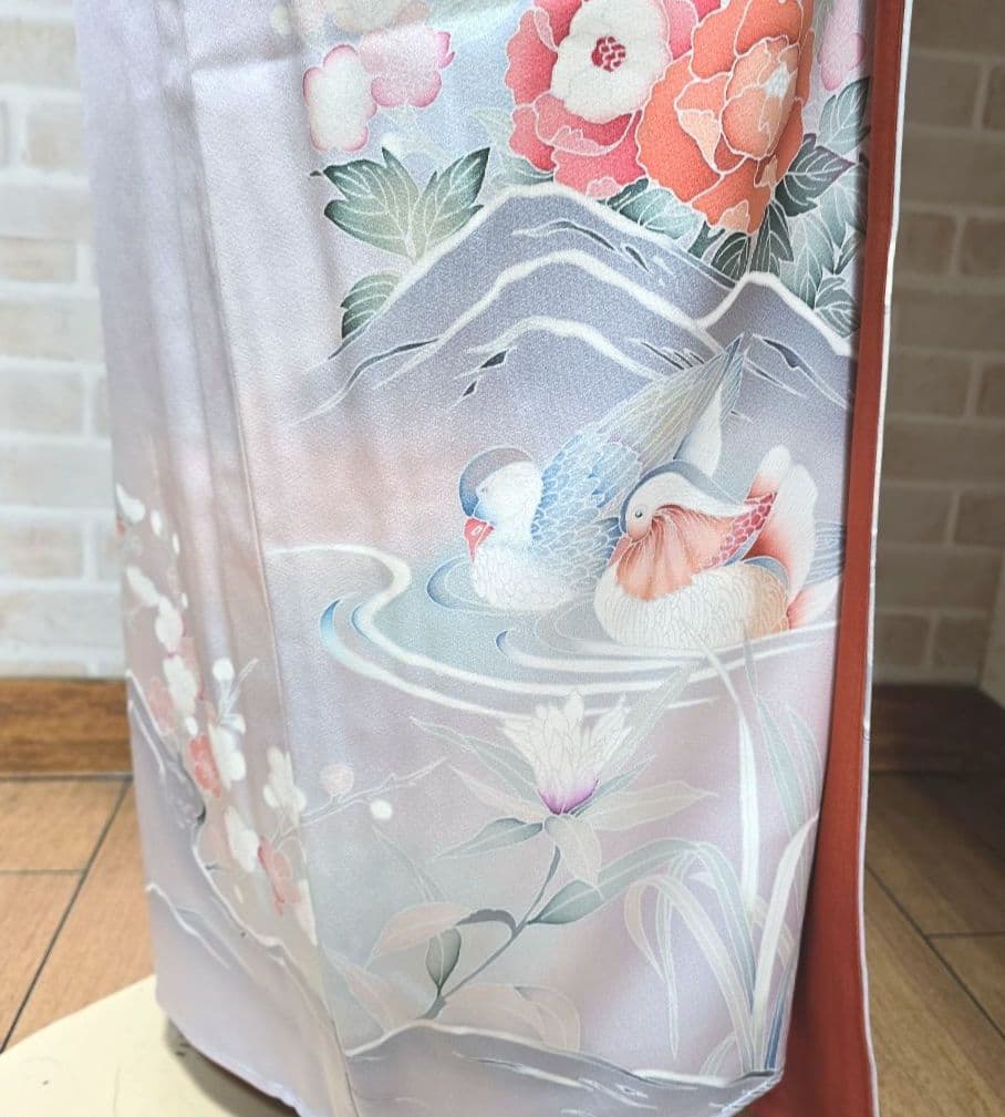 ライトパープル訪問着と袋帯・帯揚げ帯締めの4点フルセット