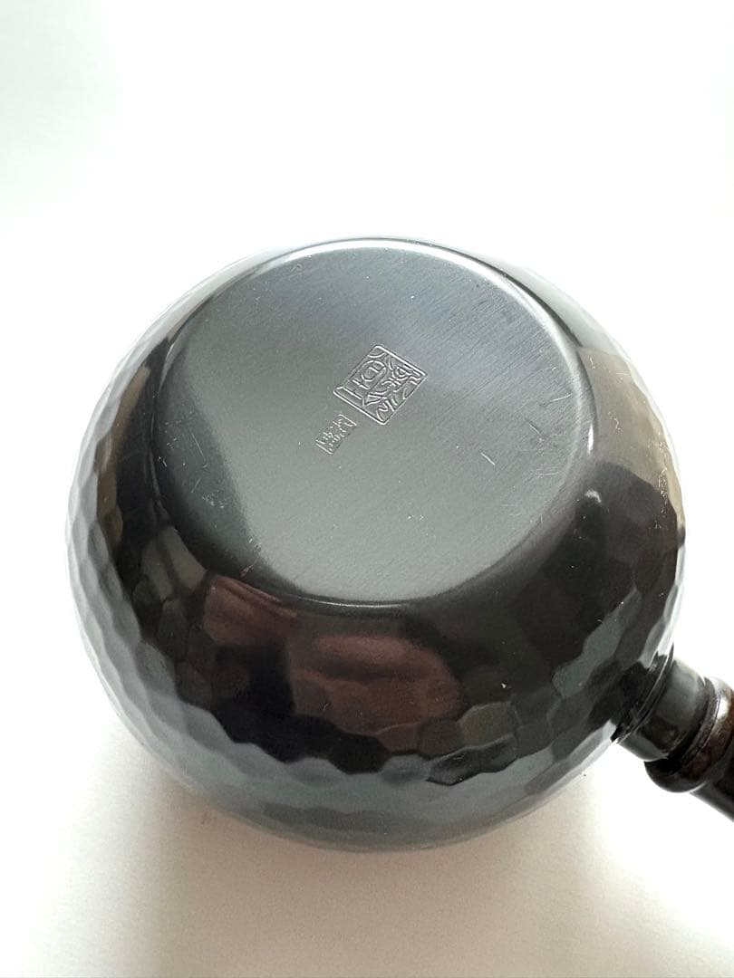 新光堂 【未使用】純銅 横手 鎚目急須 伝統工芸品 美術銅器