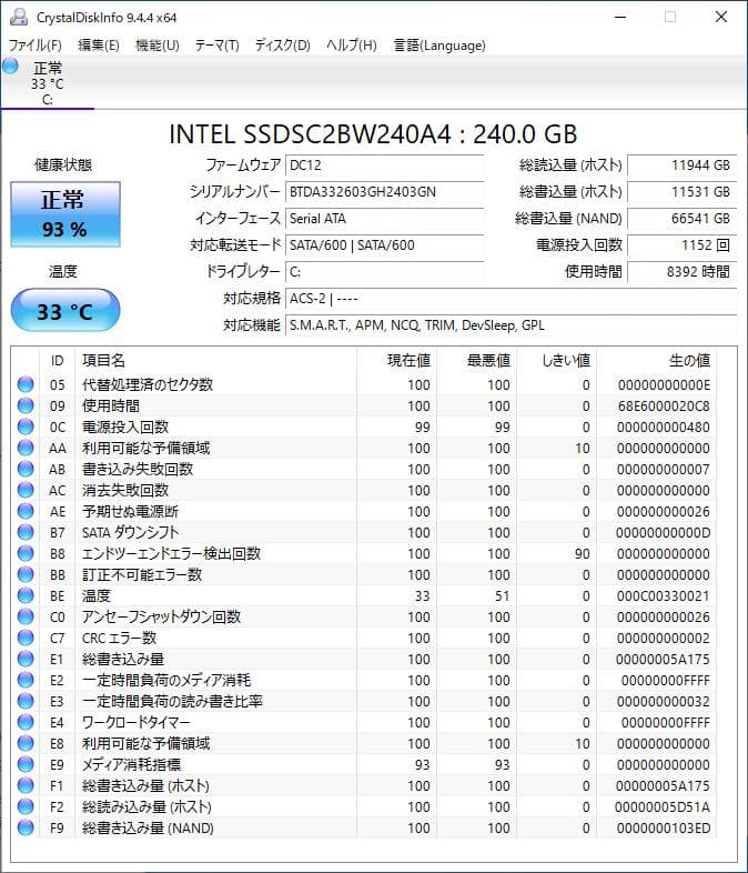 【自作PC】Core i7・メモリ32GB・SSD240GB・Win10
