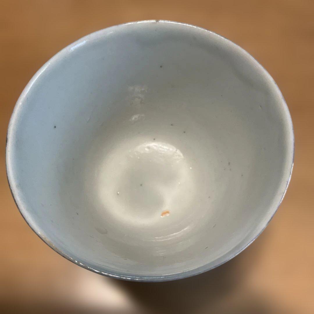 中国民国時代の風景画 茶碗 白地 赤絵