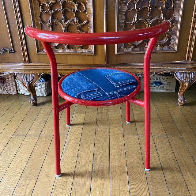 ヴィンテージ*CHITOSE チトセ*パイプ チェア1脚*デニムシート カスタム