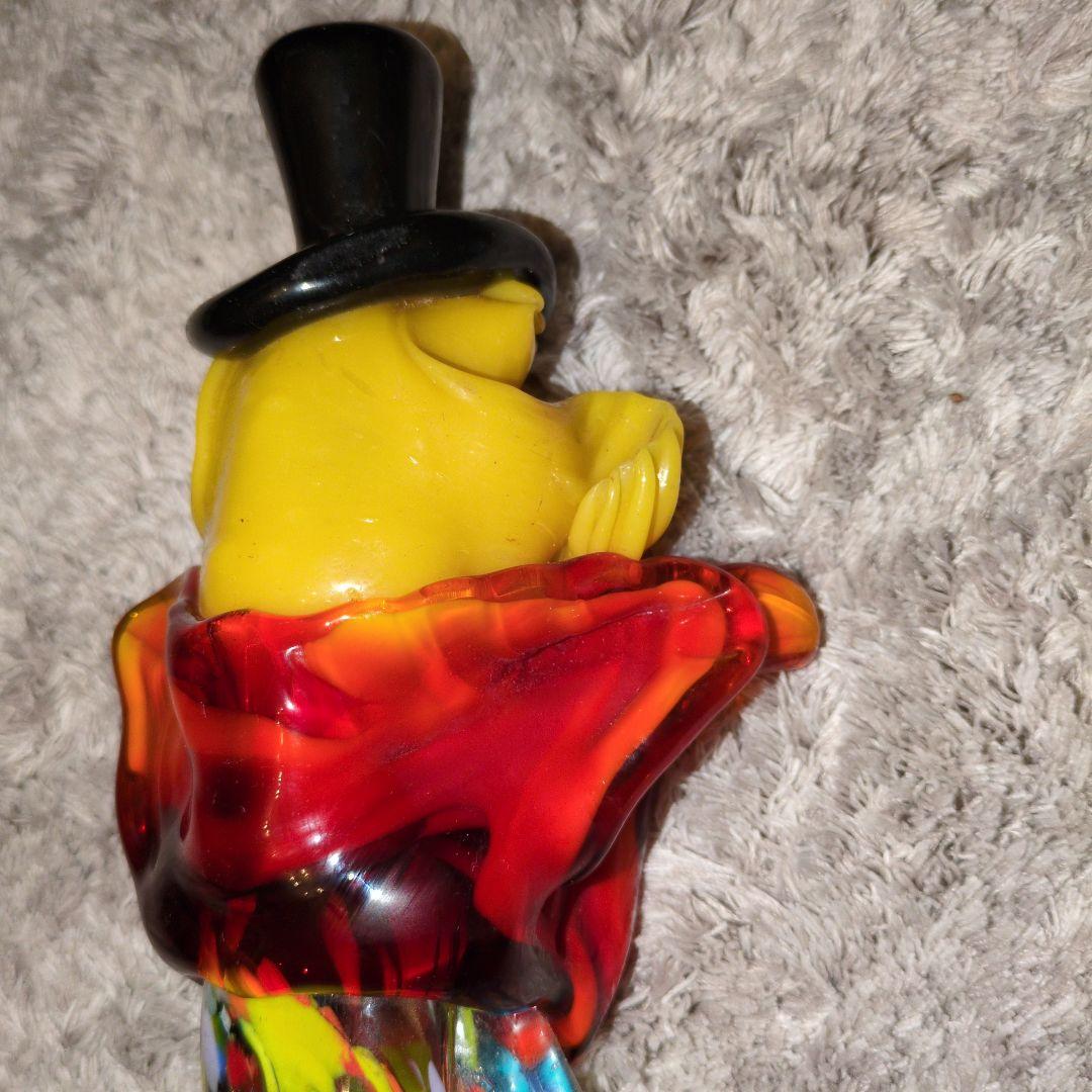 イタリア　ムラーノガラス　ピエロ　大きめサイズ置物