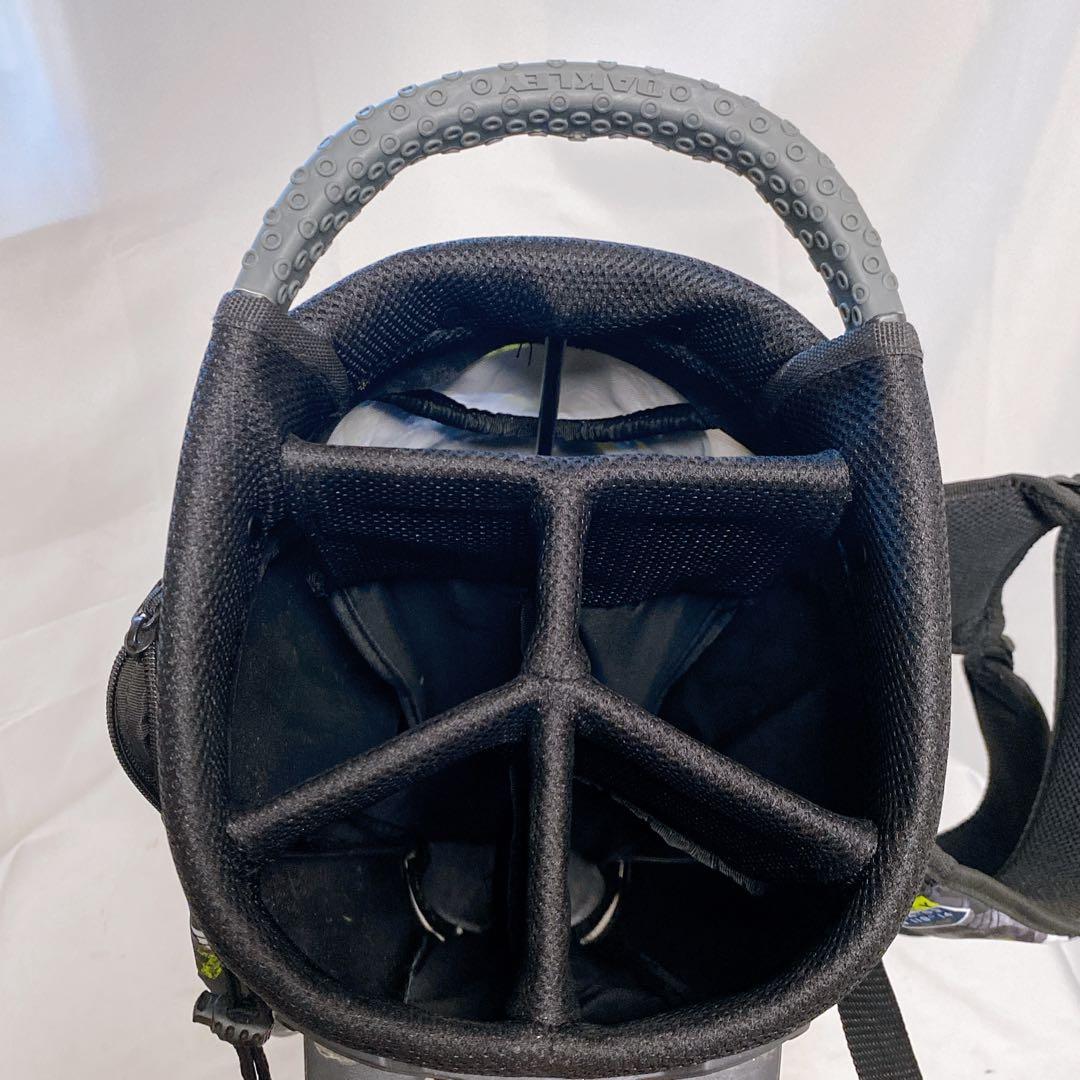 美品　オークリー　スタンド付キャディバッグ　ブラック　イエローグリーン　9.5型