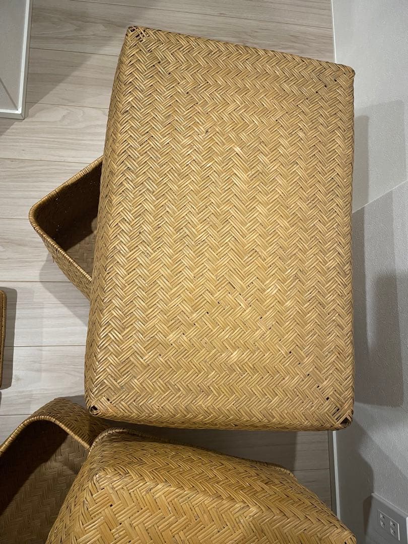 行李（こうり）セット　網代編み かご収納 古道具 古民家 レトロ　アンティーク