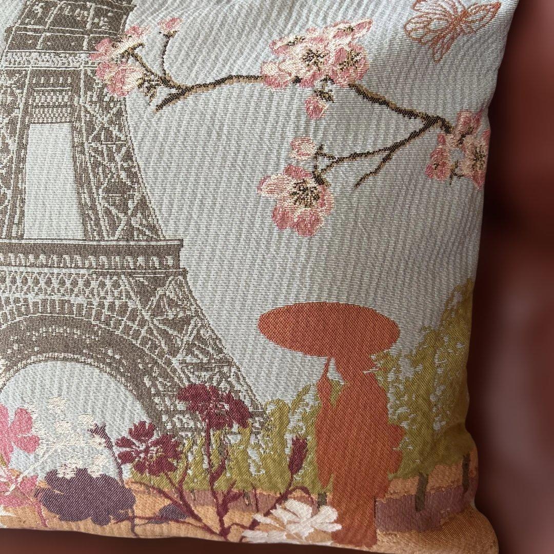 IOSIS クッションカバー　エッフェル塔、風景柄2枚組　イヴドローム