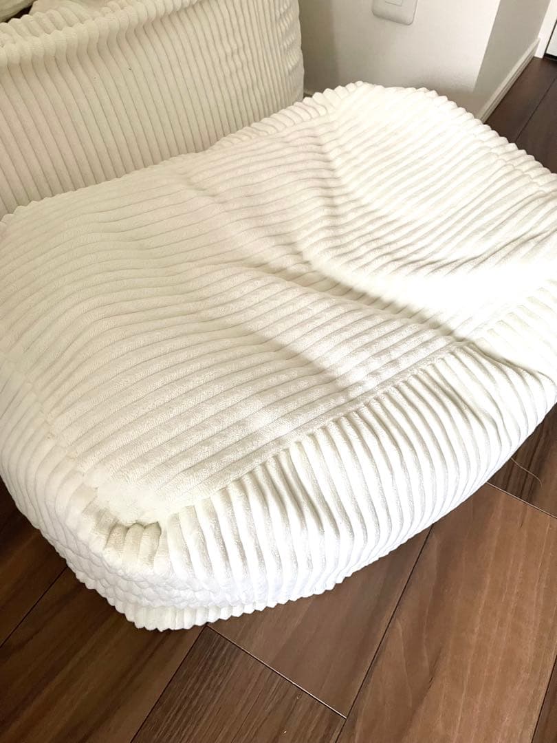 LOOSY ビーズソファ ホワイト（オットマン、クッションカバー付）