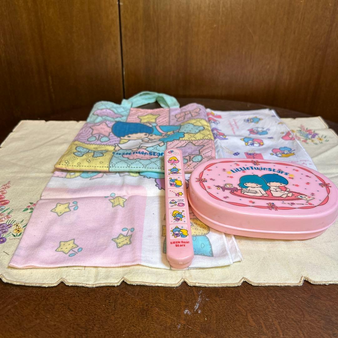 貴重キキララLittleTwinStarsお弁当箱箸箱ランチバッグクロス1976