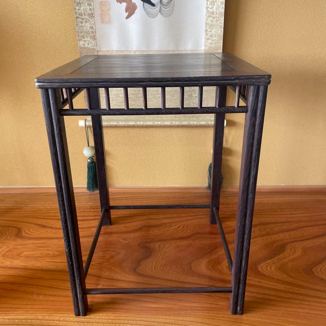 唐木懸崖1.2尺 盆栽台 黒檀 ビンテージ品 昭和レトロ 高卓(こうしょく)