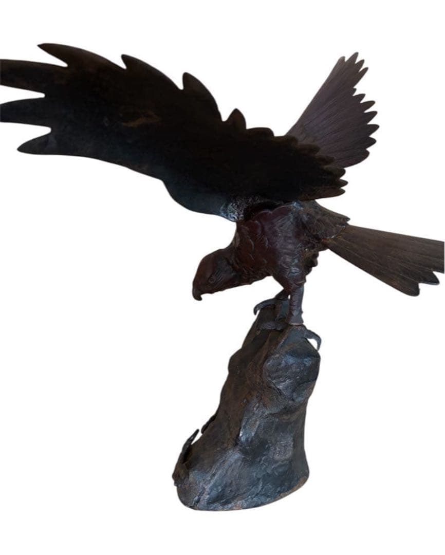 大特価‼️ 置物　鷹　鷲　金属製　金属工芸品　インテリア　銅 骨董品