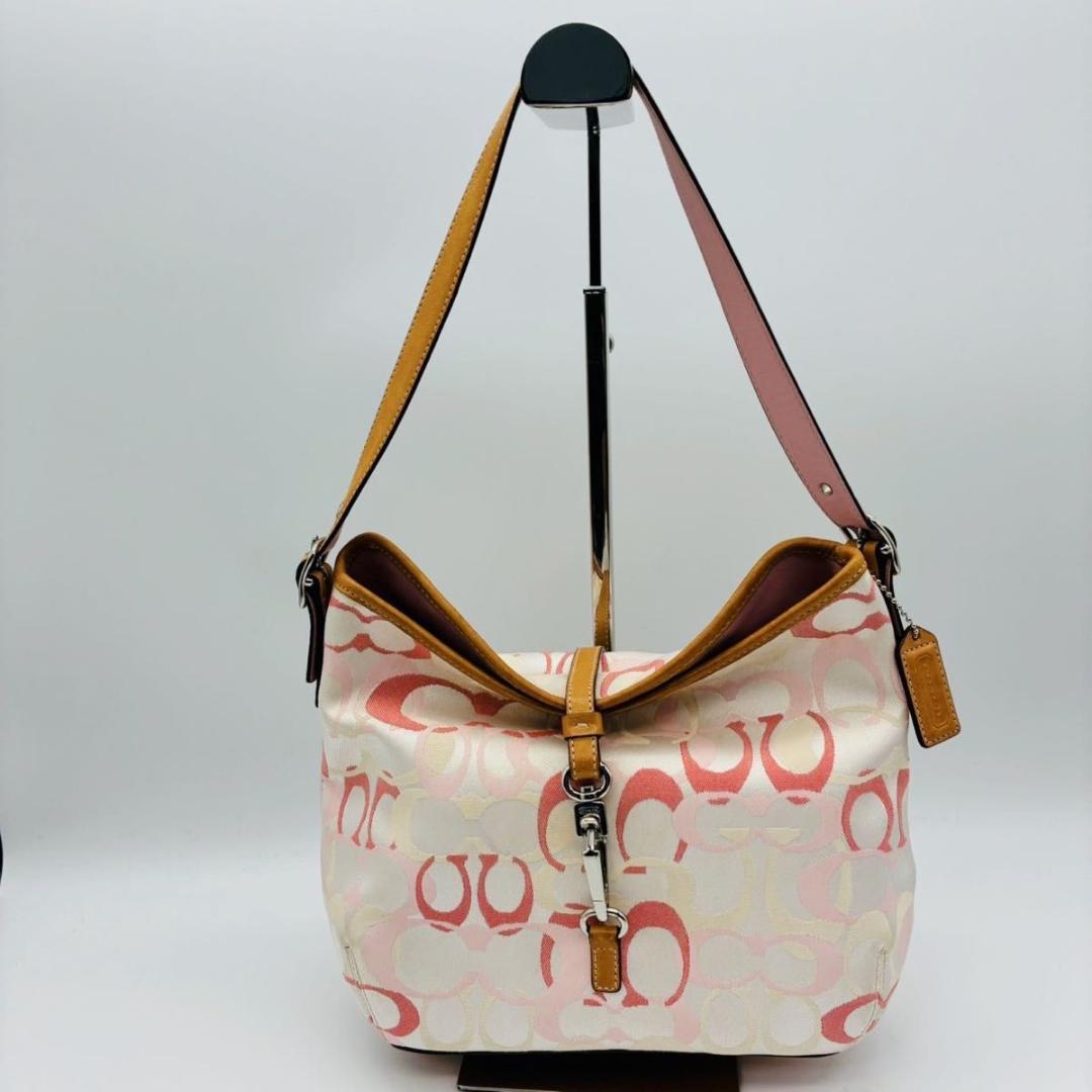 バッグ Coach Signature Bag Pink one shoulder