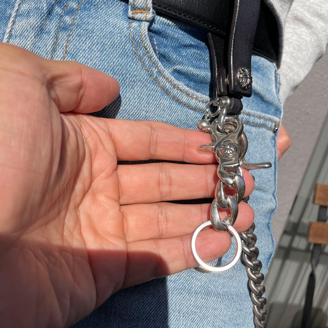 職人品 シルバー925 クロスボール キーチェーン キーホルダー キーリング 鍵