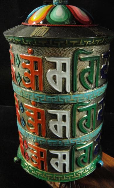 ◆チベット密教法具◆マニ車◆壁掛け-M1