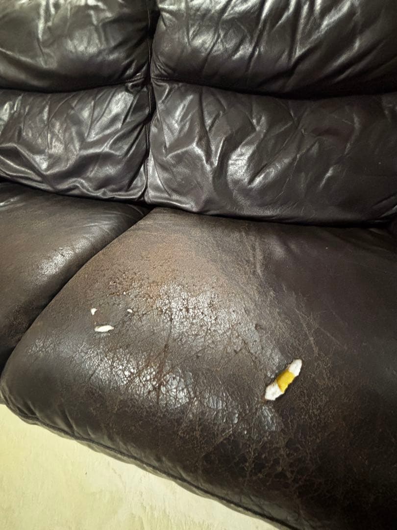 高級ソファ 本革 大塚家具 茶色 レザーワールド　3人サイズ