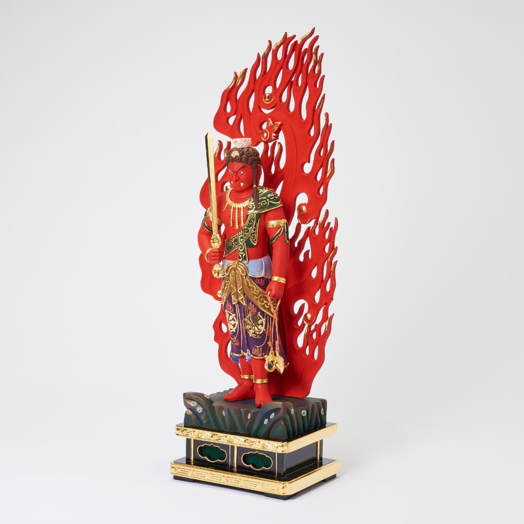 楠　立赤不動明王　70ｃｍ　濃彩切金 #072