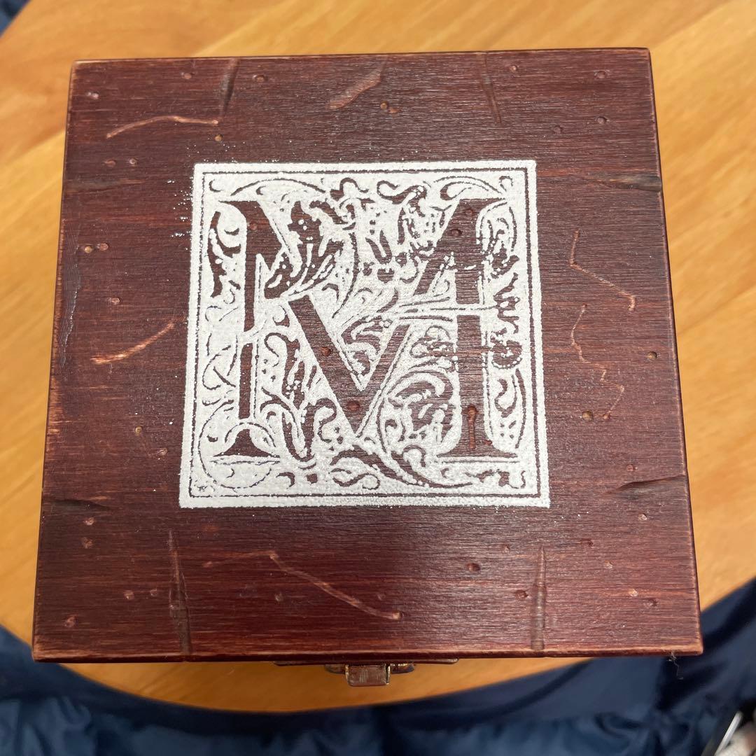 木製　ボックス　木箱　アルファベット　M