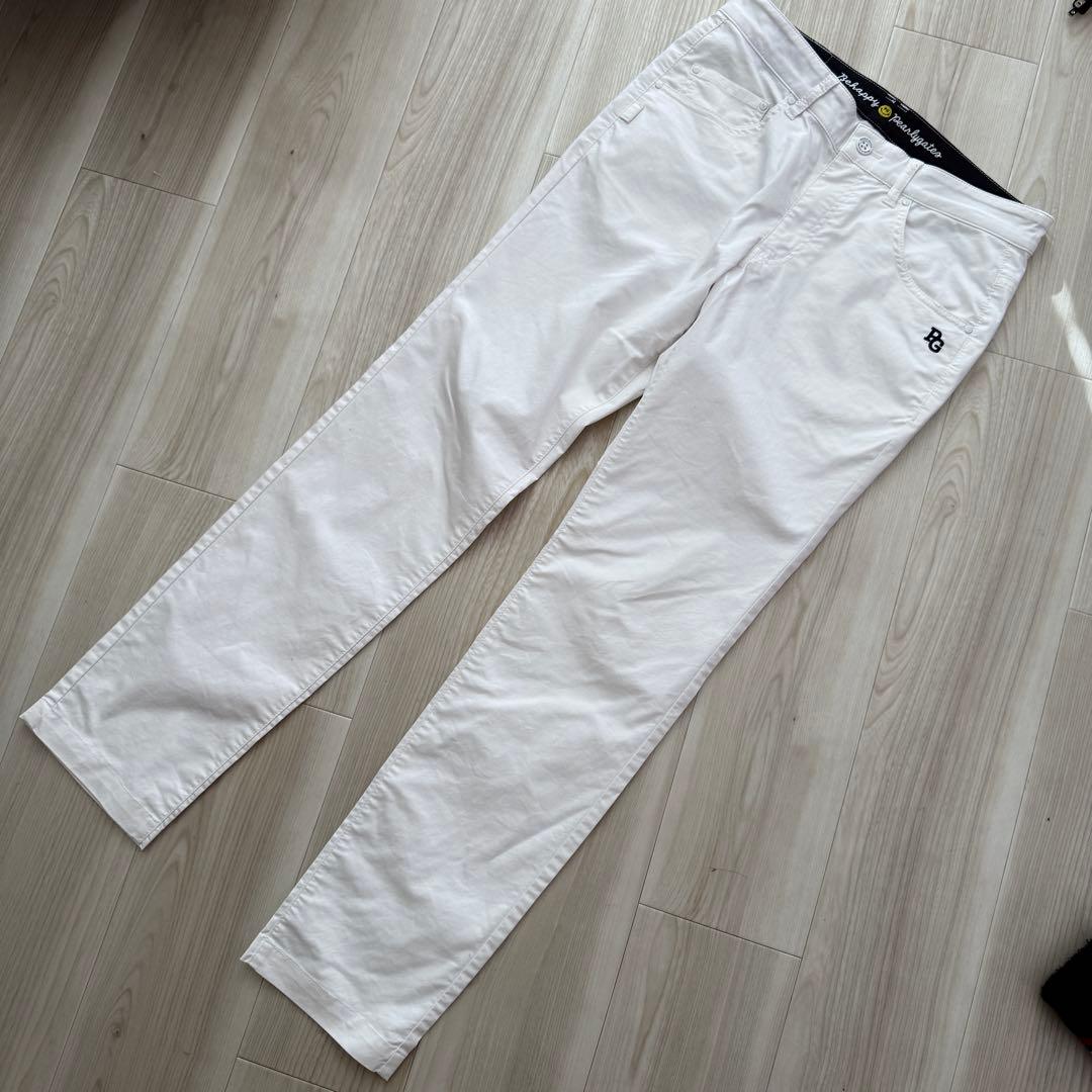 パーリーゲイツ　パンツ　4 M〜L相当　白　ホワイト　ストレッチ素材　ゴルフ