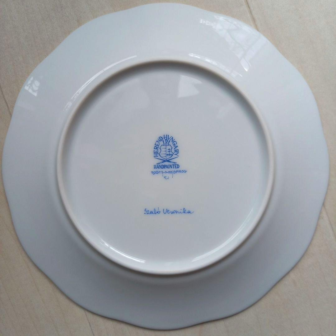 ヘレンド　セーブル風　小薔薇金彩　デザートプレート　Herend