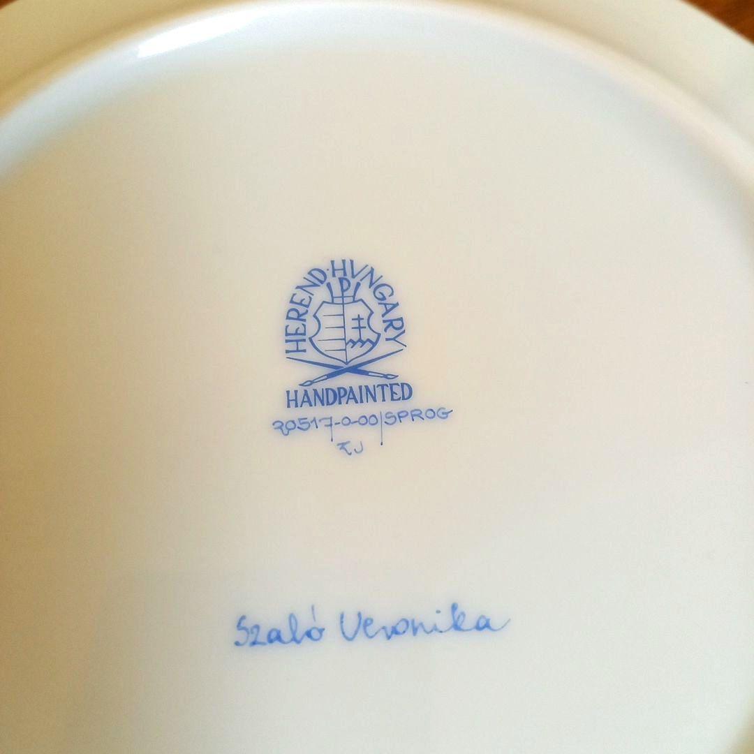 ヘレンド　セーブル風　小薔薇金彩　デザートプレート　Herend