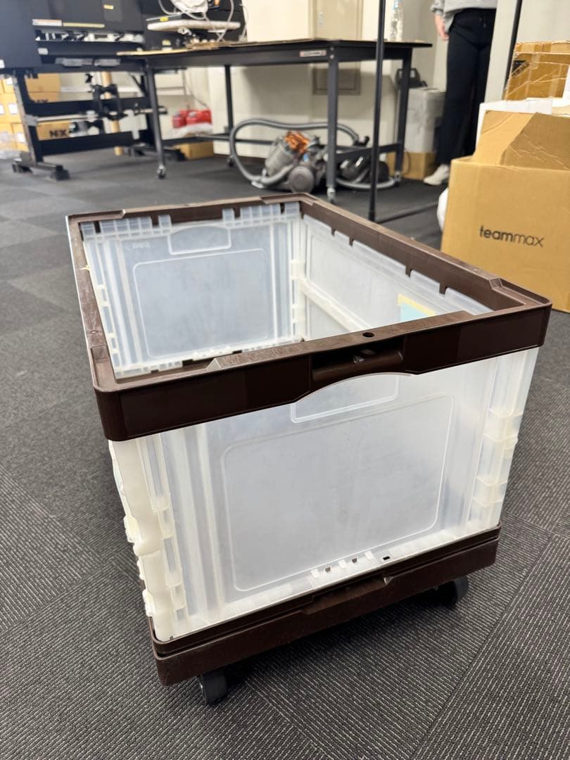 扉付き折りたたみコンテナ5個セット（75L) ブラウン 1組 定価21,037円