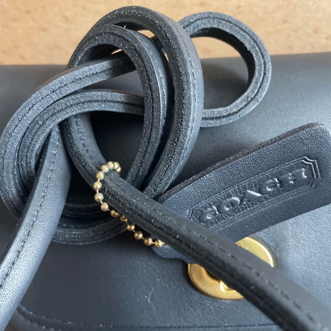 美品•希少　OLD COACH 黒 レザー ショルダーバッグ 箱付き