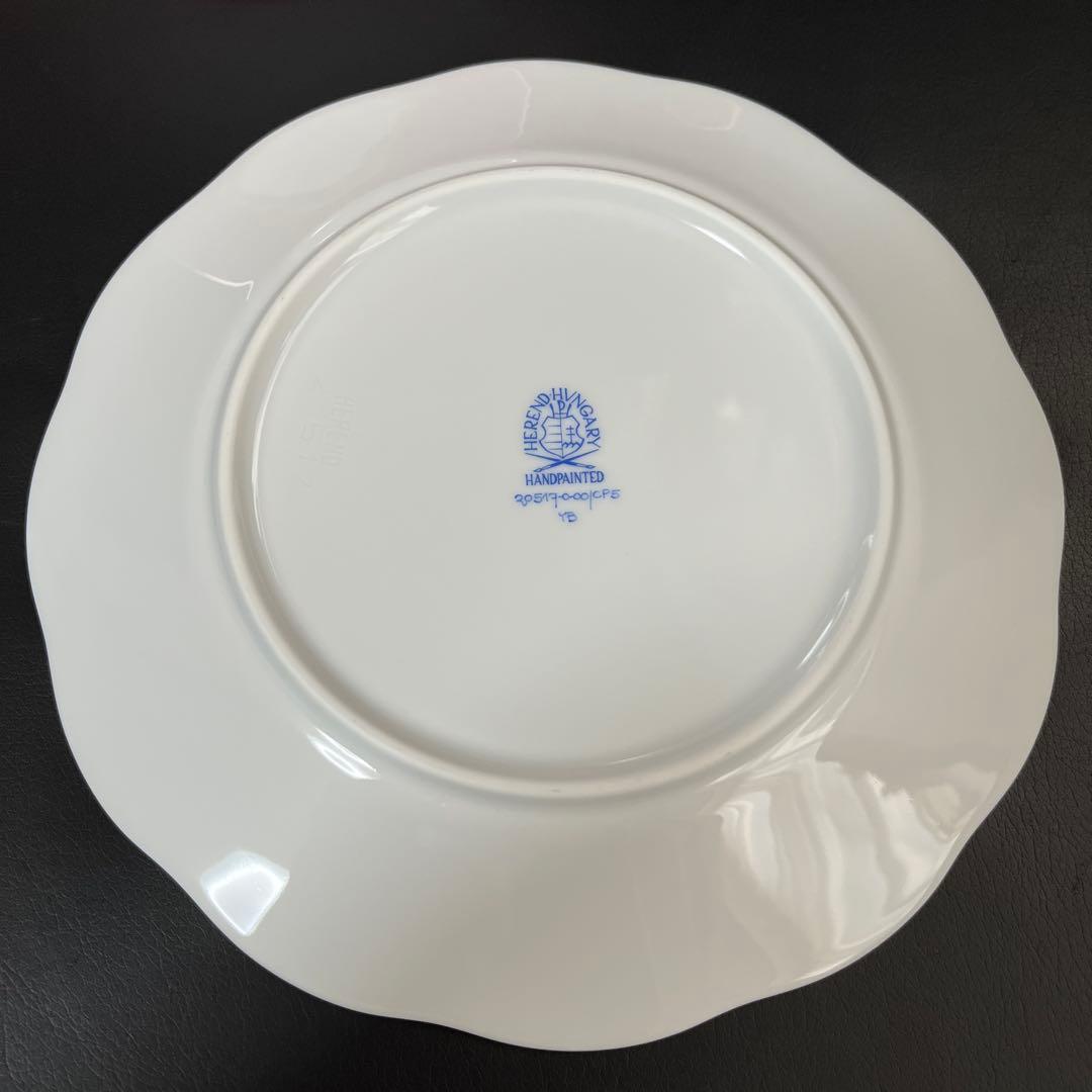 売り切り価格［新品］Herendシルクリボン(ピンク) デザートプレートセット